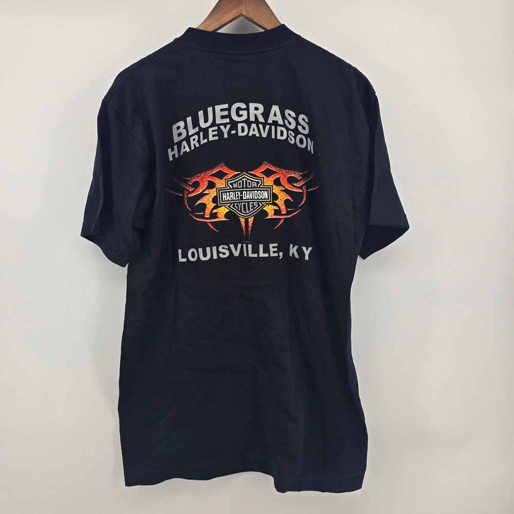 Vintage 2004 Harley Davidson Bluegrass Louisville KY T-Shirt Black Large USA - Picture 2 of 5